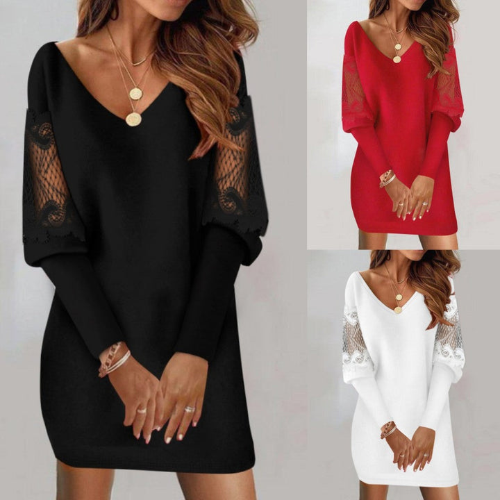 Evelyn | Elegant Lace Sleeve Dress