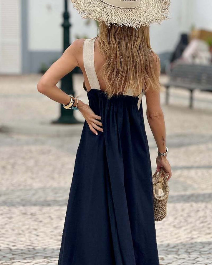 Elisara | open back halter dress