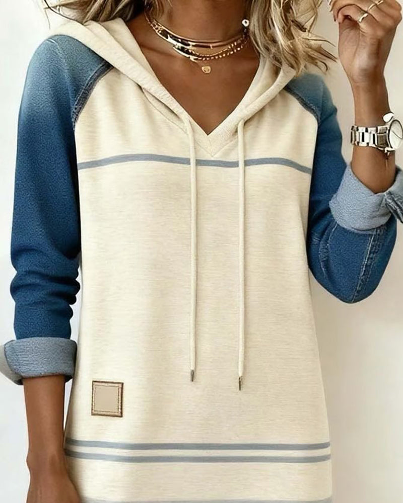 Corvania | Striped Hooded Color Mix Dress