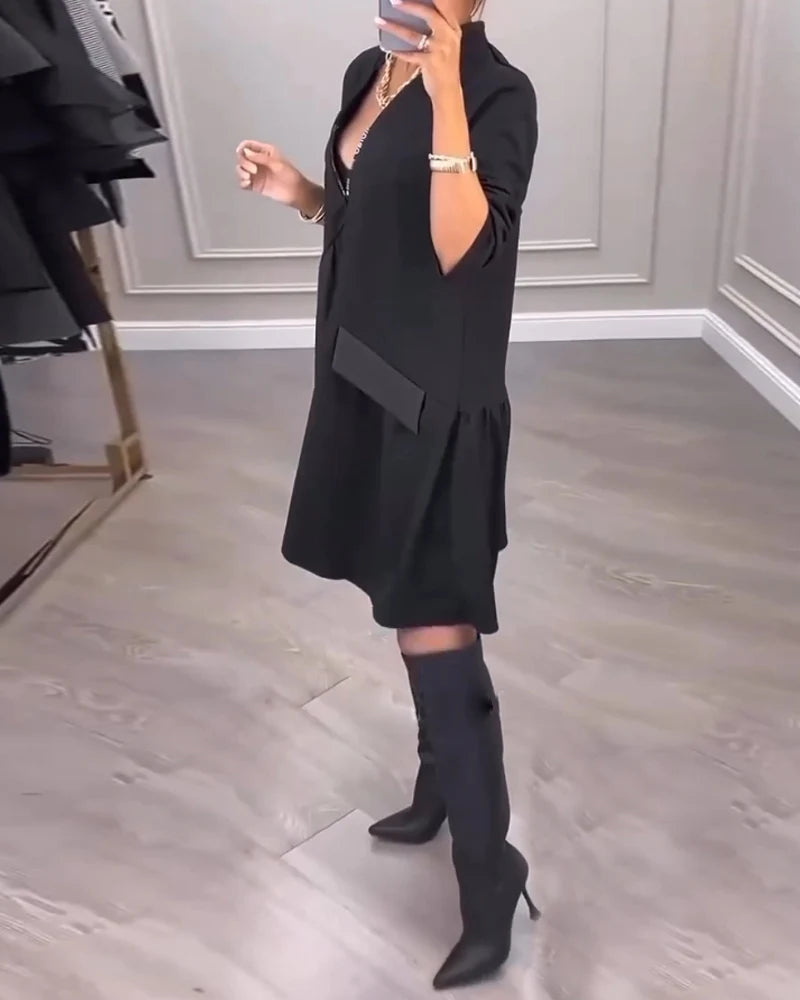 Artesia | Artistic V Neck Dress