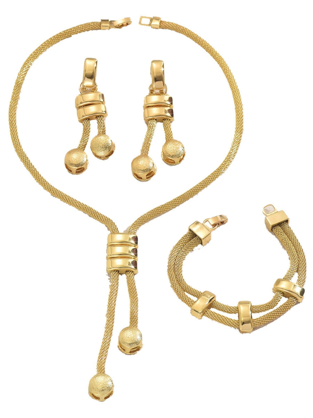 Geometric Tassels Necklace And Earrings Bracelet Jewelry Sets