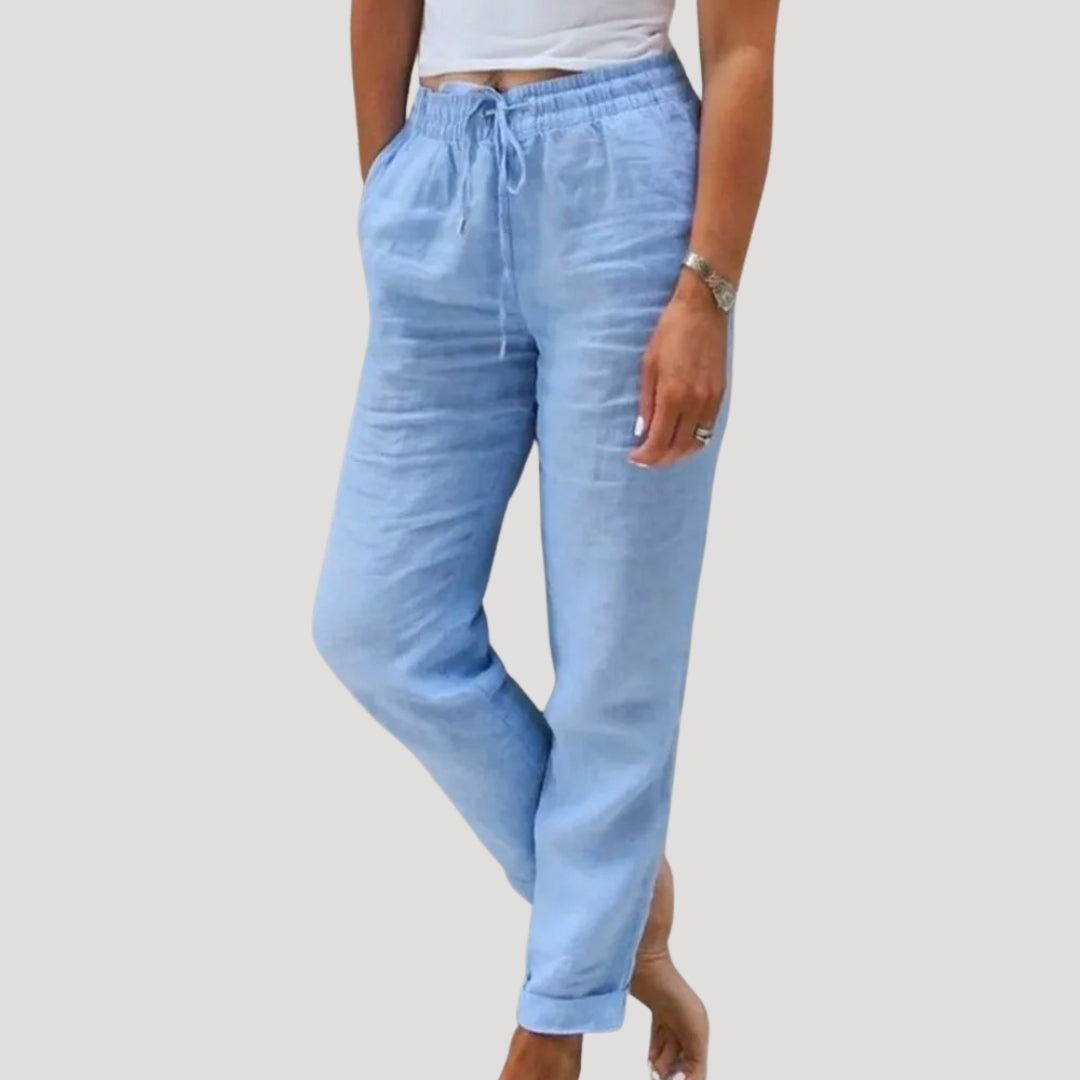 Aria | Casual Cotton Drawstring Lightweight Summer Trousers