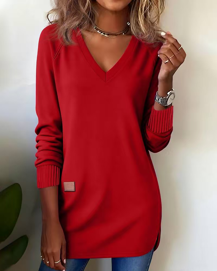 Velirayae | Stylish V-Neck Sweater Dress