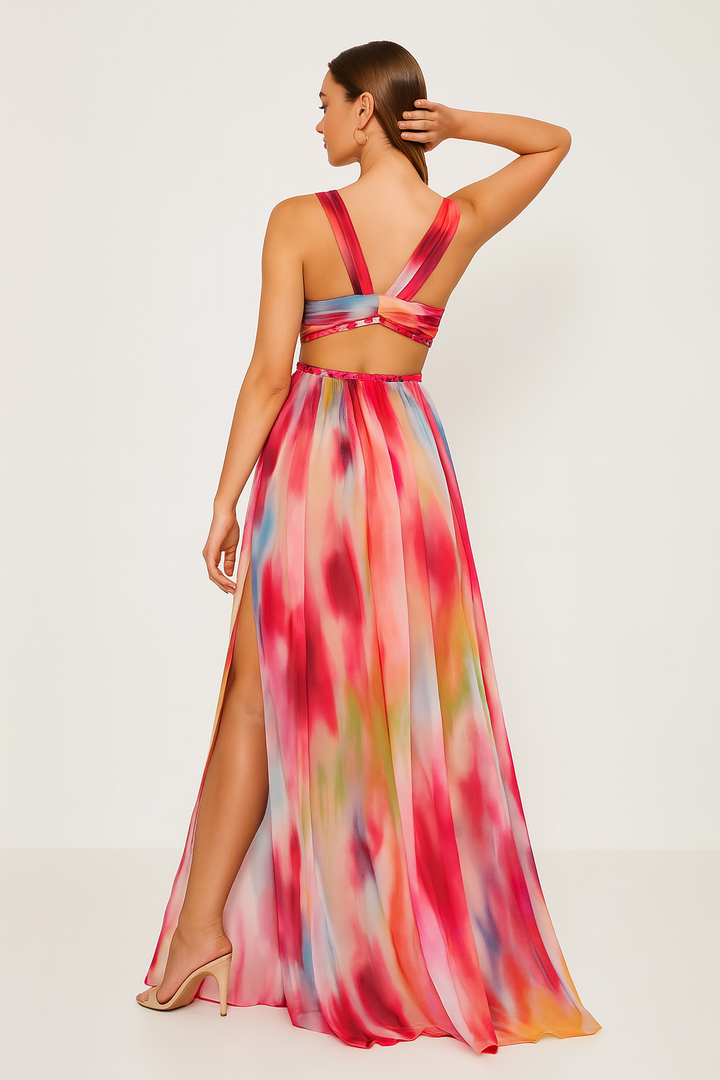 Elira | patterned maxi dress