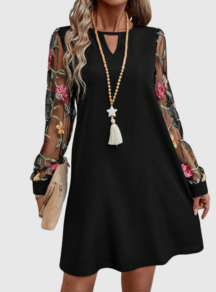Marvielleth | Elegant V-neck Dress With Statement Sleeves