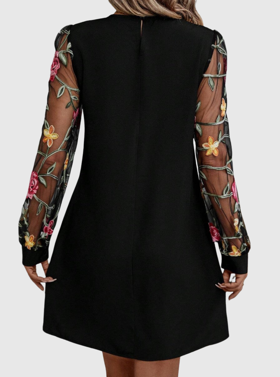Marvielleth | Elegant V-neck Dress With Statement Sleeves