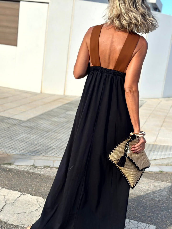 Elisara | open back halter dress