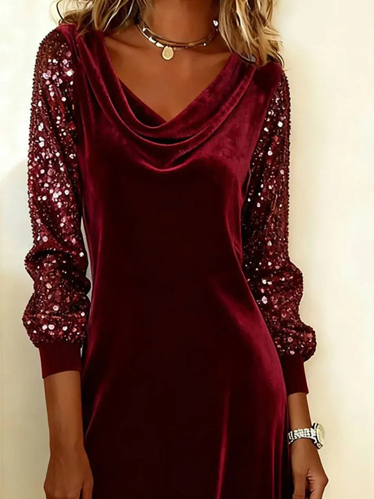 Seraviellea | Elegant Shimmer Sleeve Dress