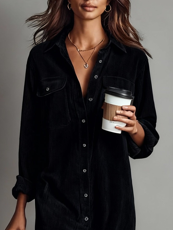 Averlina | Corduroy Midi Dress With Pockets