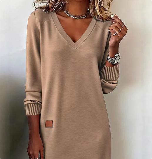 Velirayae | Stylish V-Neck Sweater Dress