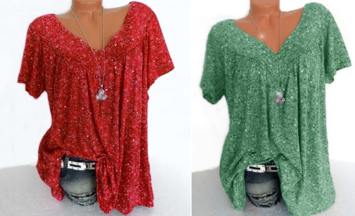 Flovessa | Printed V Neck Shirt