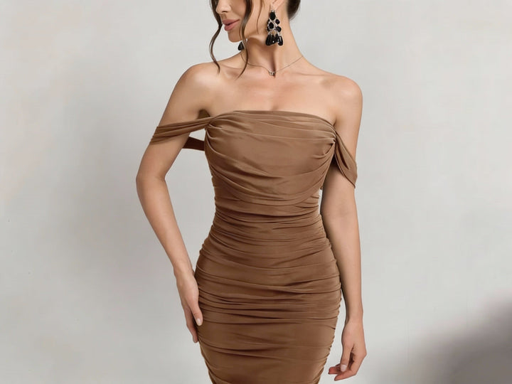 Blair™ - Off The Shoulder Ruched Backless Bodycon Dress for Parties